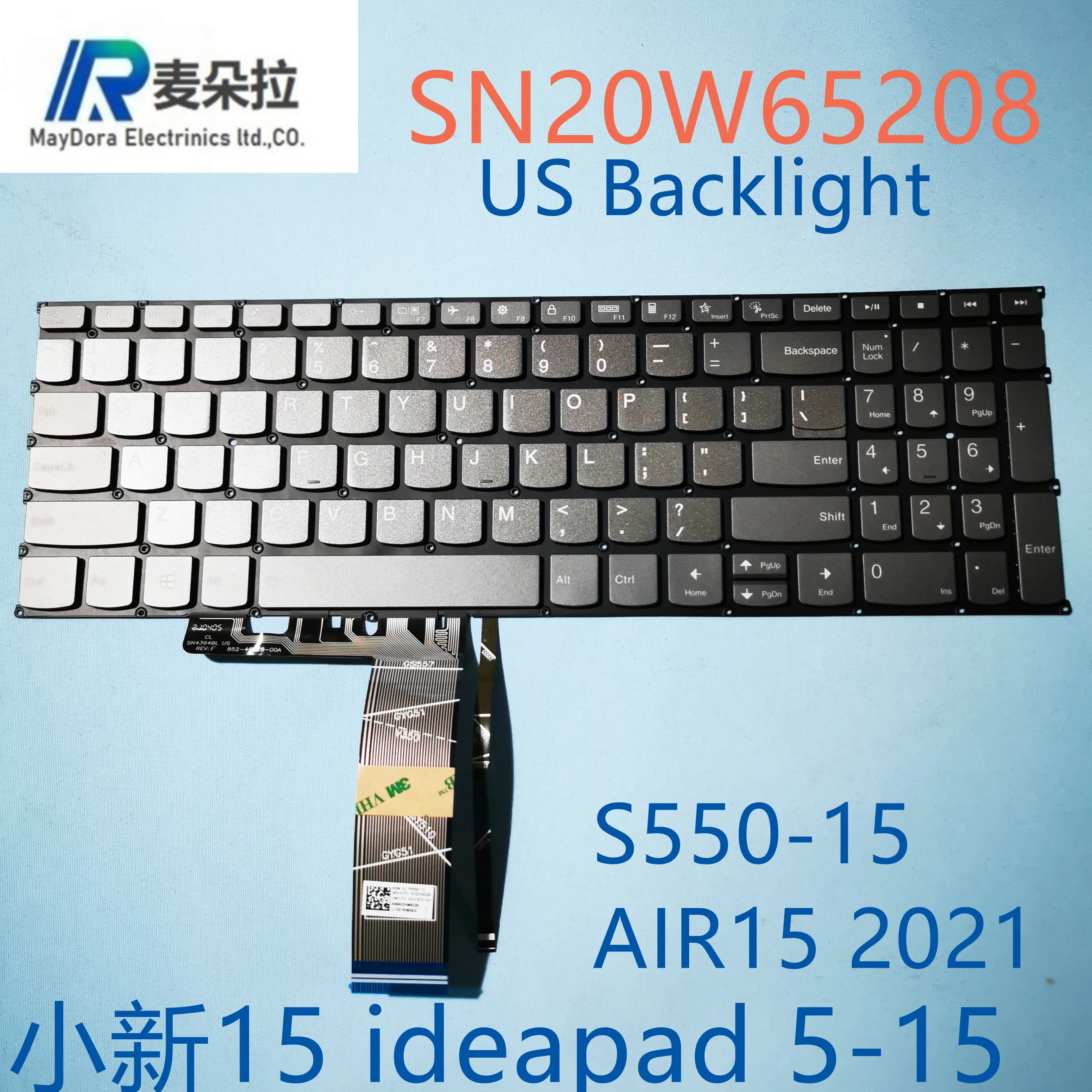

US IND backlight keyboard for LENOVO IDEAPAD 5-15 IDEAPAD 3-15 3I-15 3-17 AIR 15 ITL IIL ARE Series laptop GREY SN20W65208