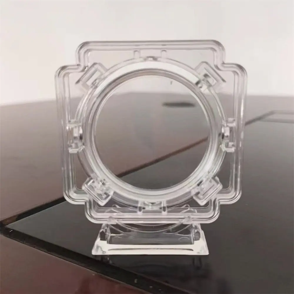 Durable Rotatable Coin Display Case Floating Portable Coin Container Box Clear Acrylic 3D Coin Protector Sleeves Home Decoration