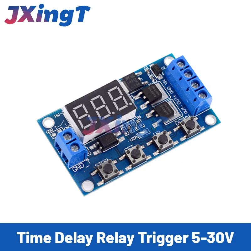 DC 12V 24V Dual MOS LED Digital Time Delay Relay Trigger Cycle Timer Delay Switch Circuit Board Timing Control Module DIY