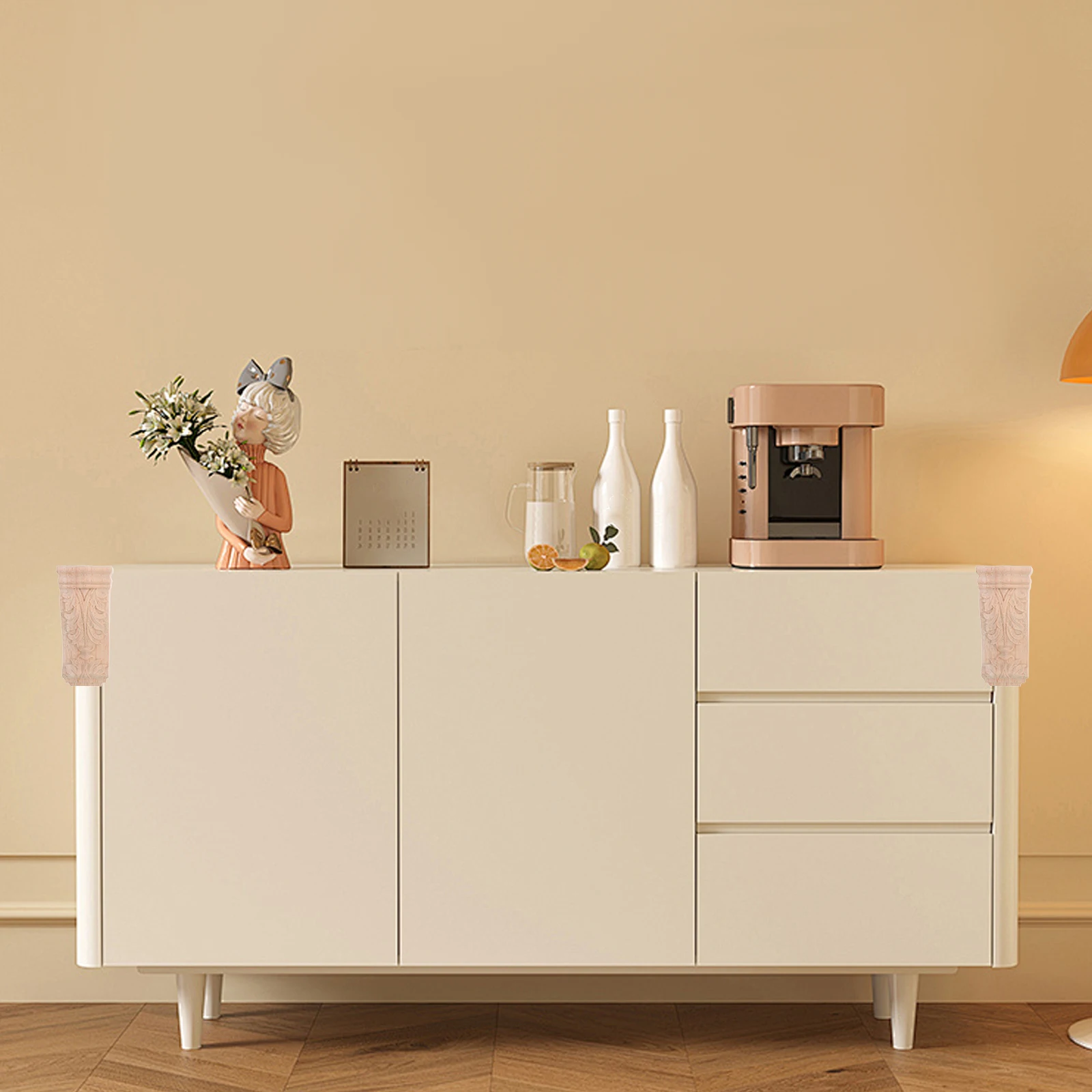 

2pcs Decorative Corbels For Shelves Carved Appliques European Style Corner Onlays Carving Decals Natural Solid Furniture Corner