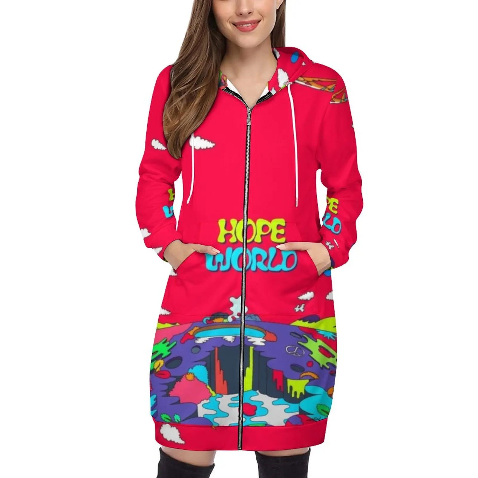 Hope World {J-Hope’S Mixtape} Pullovers Hoodies Long Sleeve Hoodie Sweatshirt Printed Pocket Hooded Sweatshirts For Women Jhope