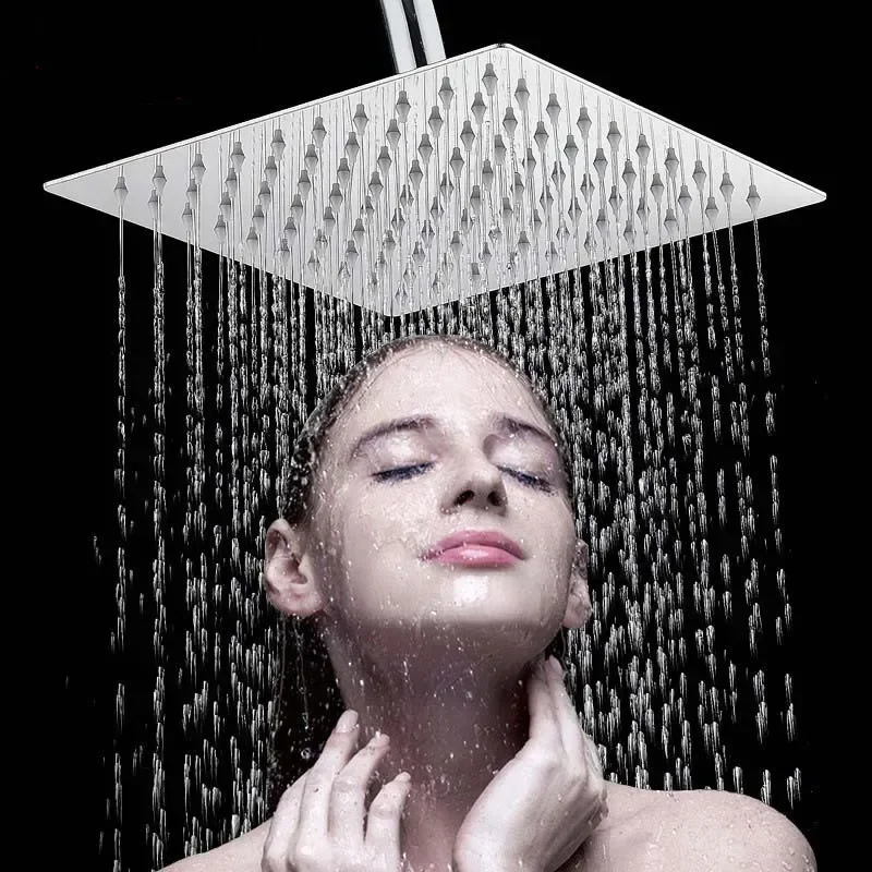 High Quality 10/8/6 Inch High Quality Stainless Steel Ultra-Thin Waterfall Shower Heads Rainfall Shower Head Rain Square Round