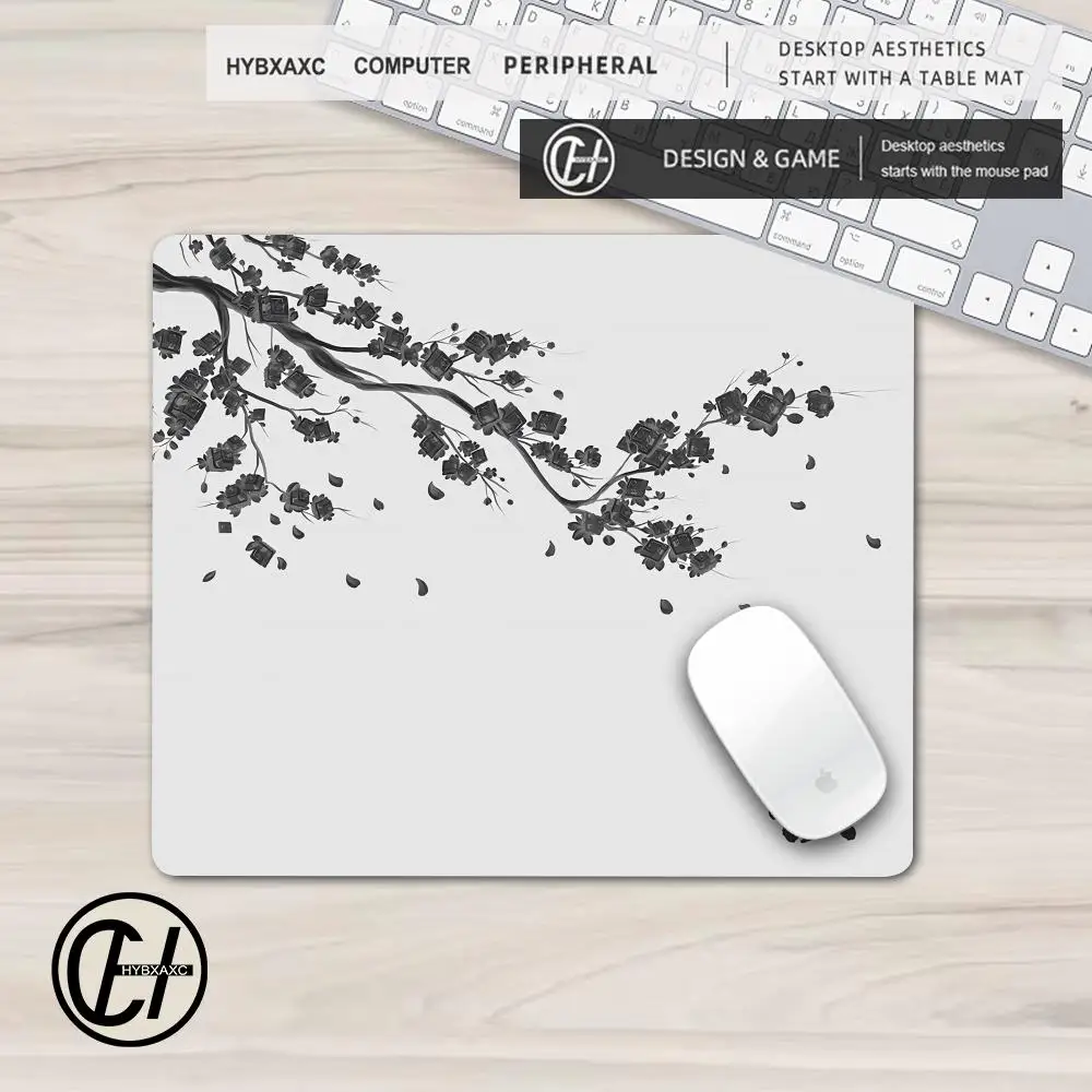 1PC Sakura Small Mouse Pad XS Laptop 500x500MM Non-Slip Edge Lock Square Gaming Office Desk Mouse Pad Gaming Keyboard For Work