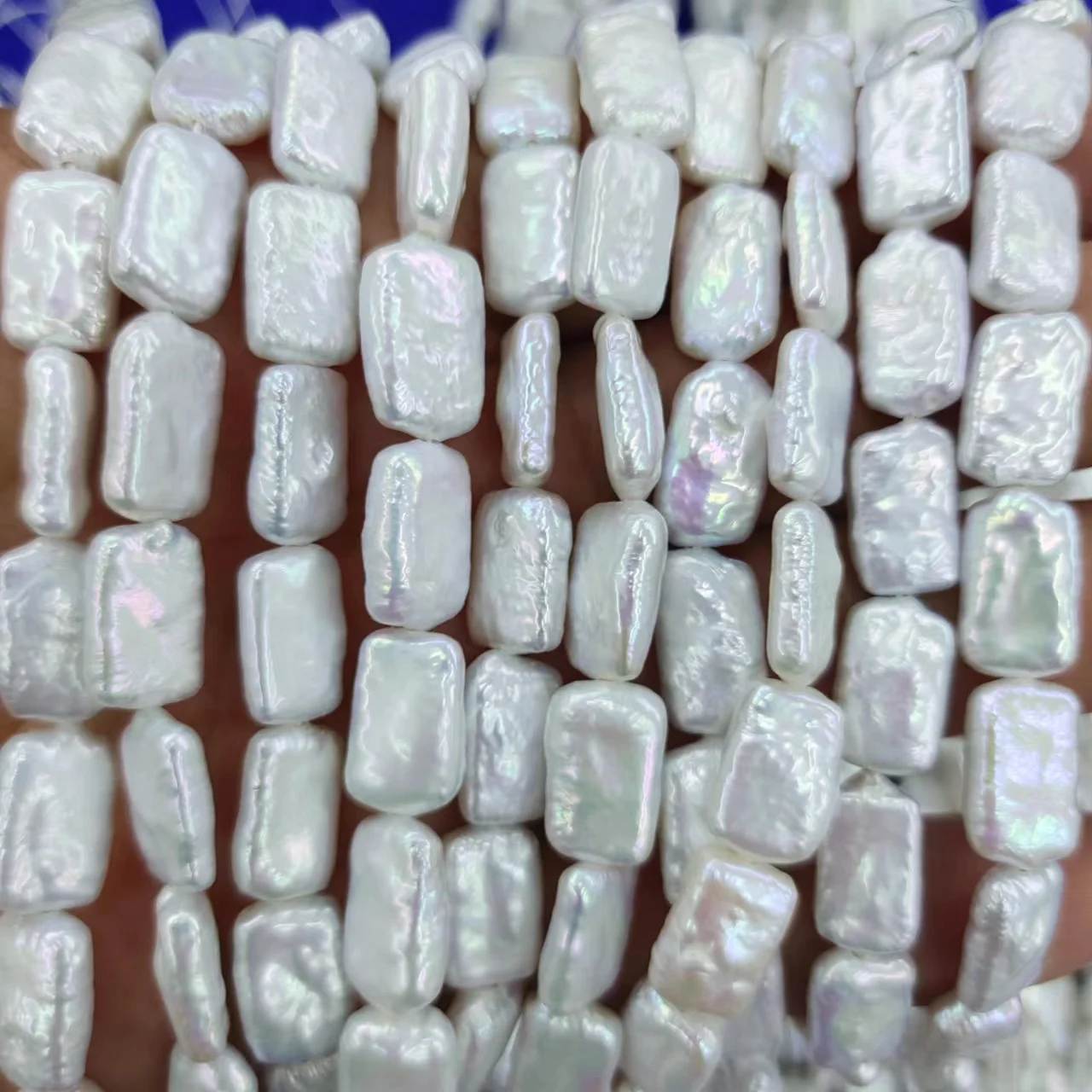 10x13 mm or 16 mm rectangle nature pearl beads,100% Nature freshwater loose pearl with rectangle baroque shape