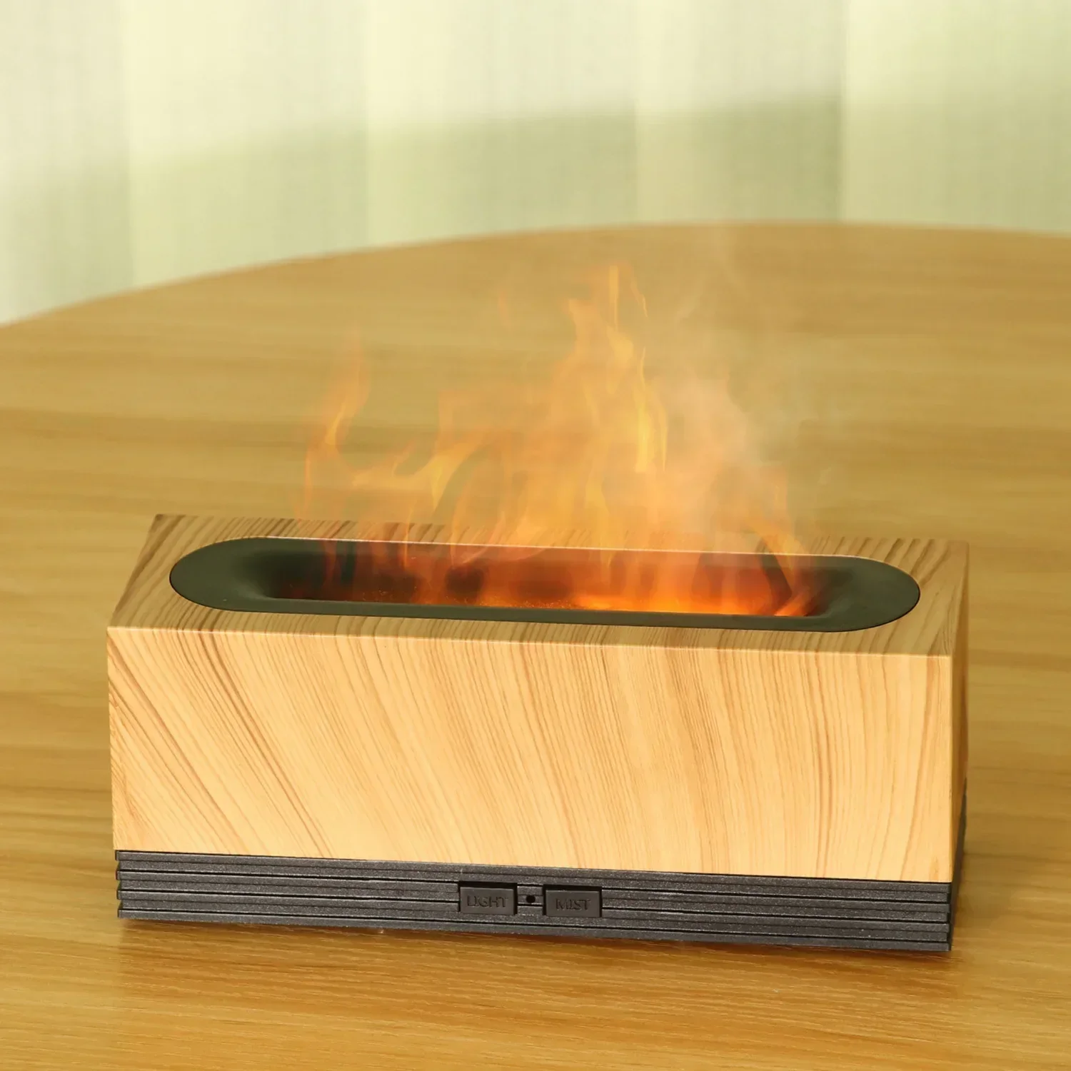 Aroma Humidifier Flame Essential Oil Diffuser Air Humidifier Aromatherapy Fragrance Diffuser with RGB Light and Remote Control