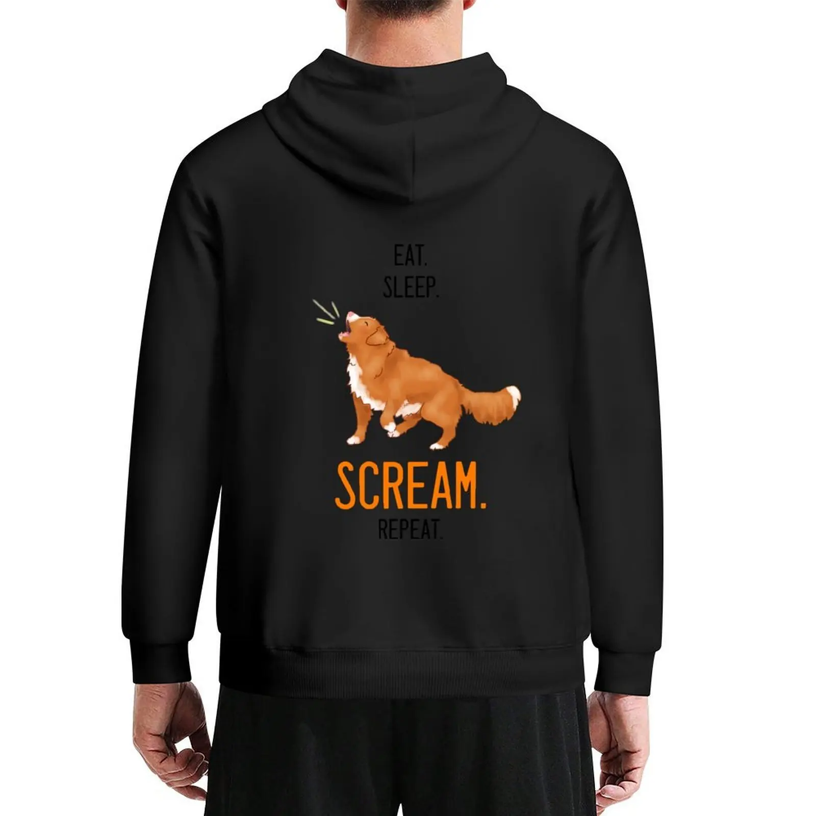 

Eat. Sleep. Scream. Repeat. Toller Design - Black Text Hoodie mens clothes men's clothing hoodies for men high quality
