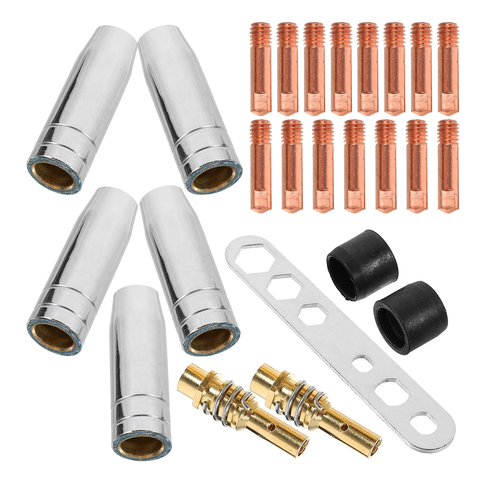 

1 set 1 Set Welding Accessories Kit Nozzle Tips Contact Tips Holder Replacement For Mig Welding Torch Welder Parts Tool