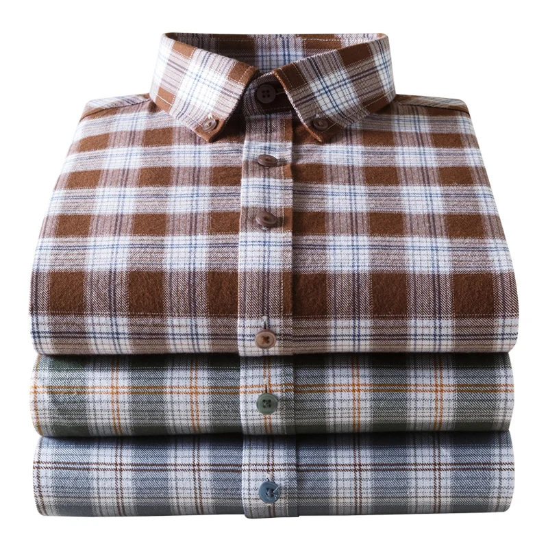 

Новая рубашка из 100% чистого хлопка, мужская клетчатая рубашка с длинным рукавом, обычная посадка, мужские повседневные мягкие удобные фланелевые социальные рубашки 4XL 5XL