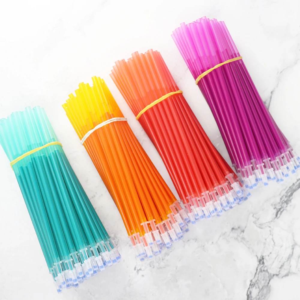 10Pcs Color Erasable Gel Pen Refill Rods 0.5mm Colorful Ink Washable Handle  Erasable Pens for School Doodle Stationery