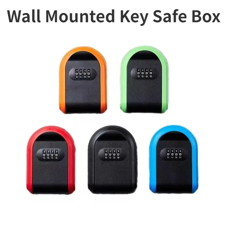 

Key Safe Box Wall Mounted Plastic Key Lock Box Weatherproof 4 Digit Combination Key Storage Security Lock Box Indoor Outdoor