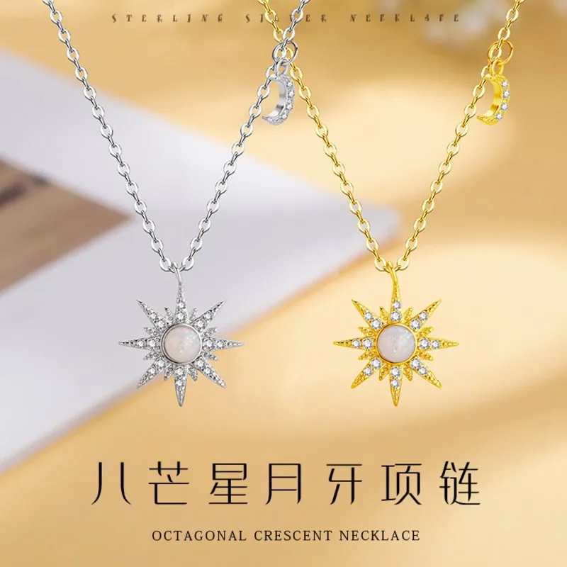 6mm Bracelet Hand String Minsheng Bamang Star Crescent Oper Stone Necklace Women's Light Luxury Simple Niche Design Sense Simple
