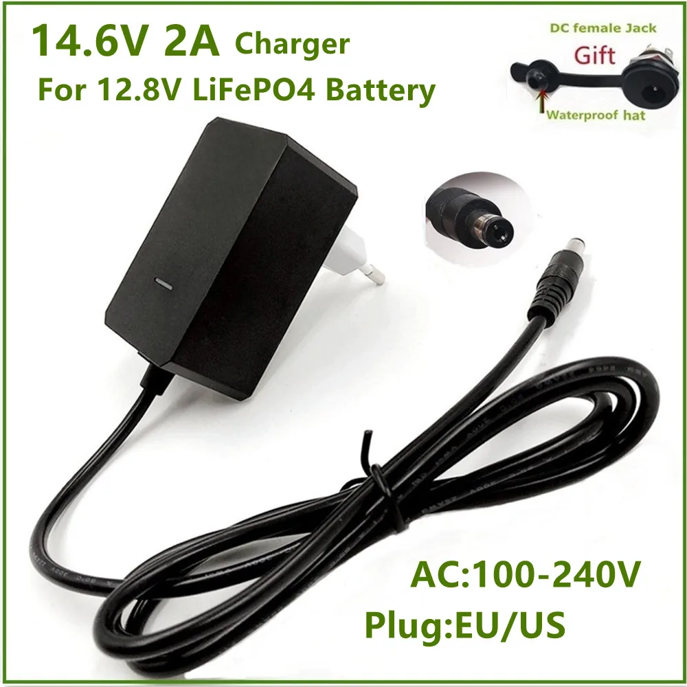 

14.6V 2A Smart Intelligent Charger 2A for 4S 12.8V LiFe LiFePO4 Battery Pack EU/US/AU/UK Plug