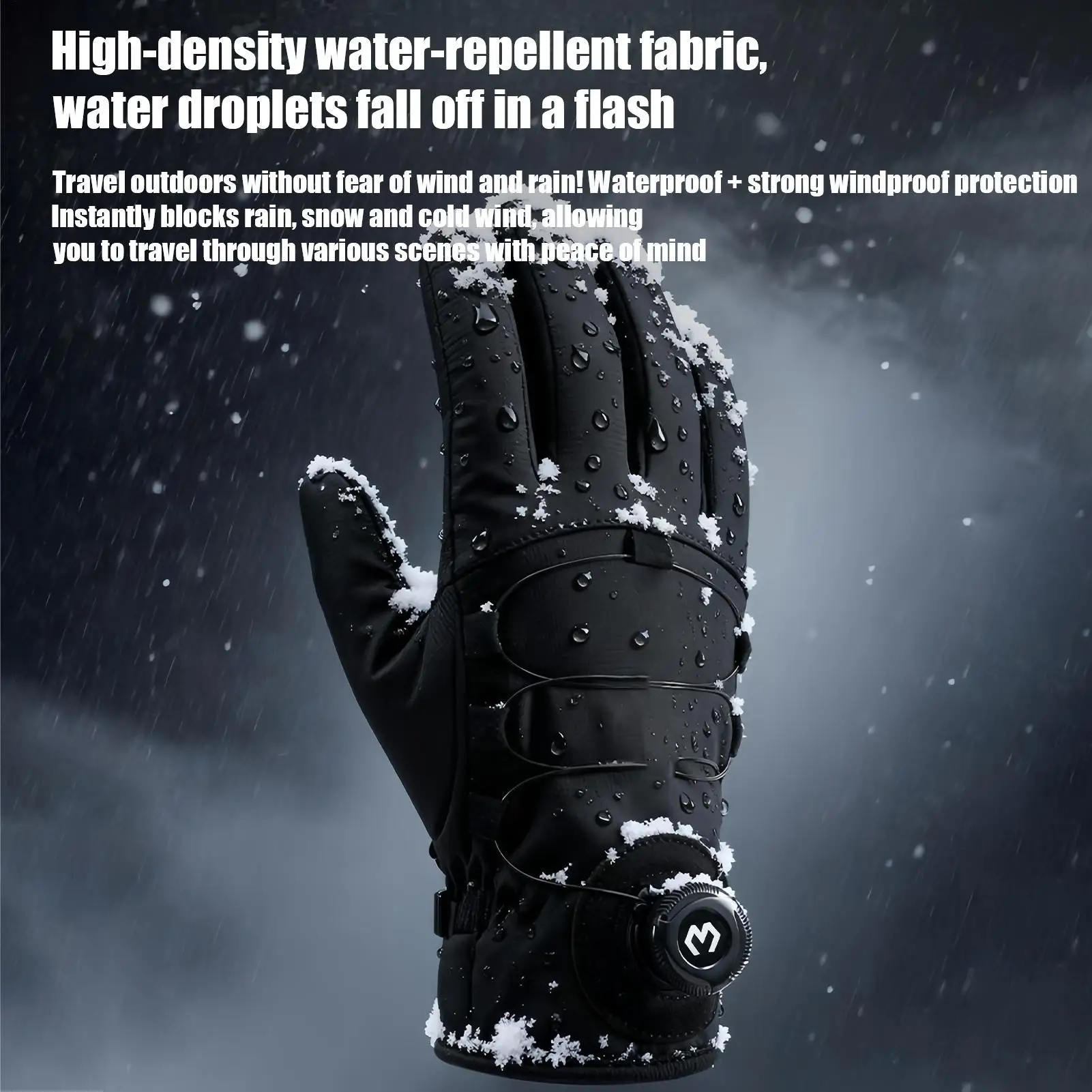 

Winter Warm Gloves for Men Women Outdoor Cycling Waterproof Non Slip Thickened Touch Screen for Skiing Hiking Racing Camping