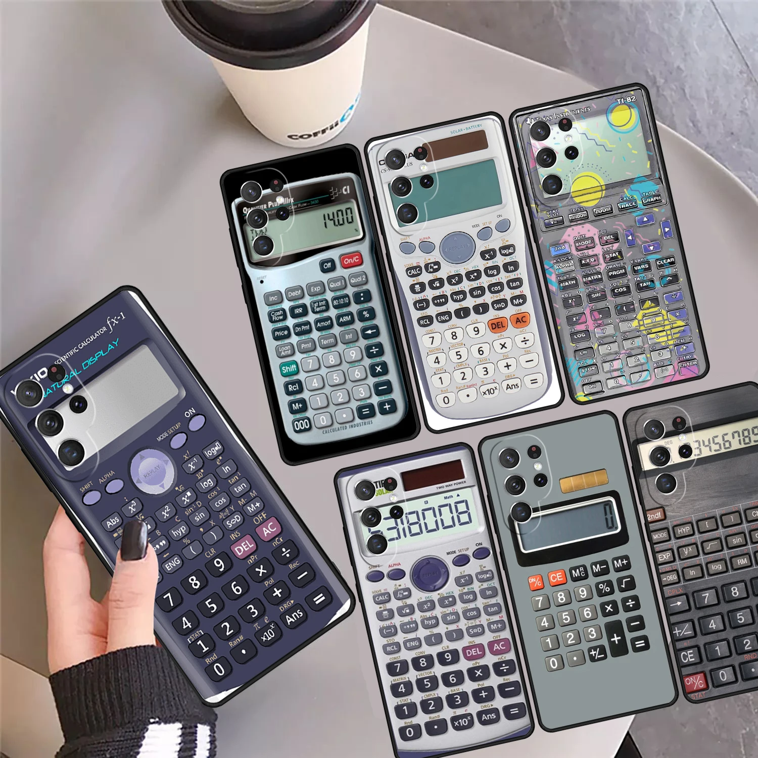 

Чехол для телефона с калькулятором в стиле ретро, чехол для Samsung Galaxy S24 S25 Ultra S23 S22 Plus S21 FE S20 Note 10 20 Pro