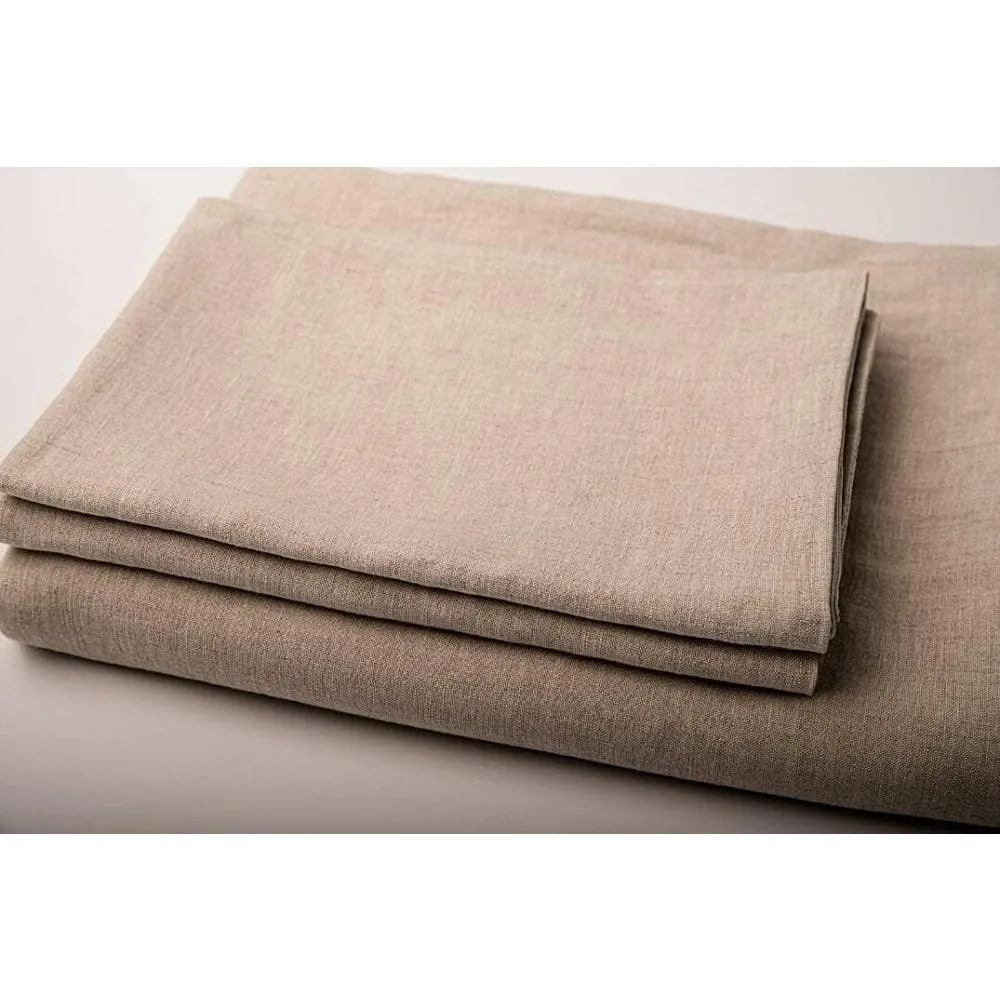 p King French Linen Sheet Set - All Natural Luxury Sheet Set - Split Head Fits Up to 34" & Deep Pocket Fits Up to 15