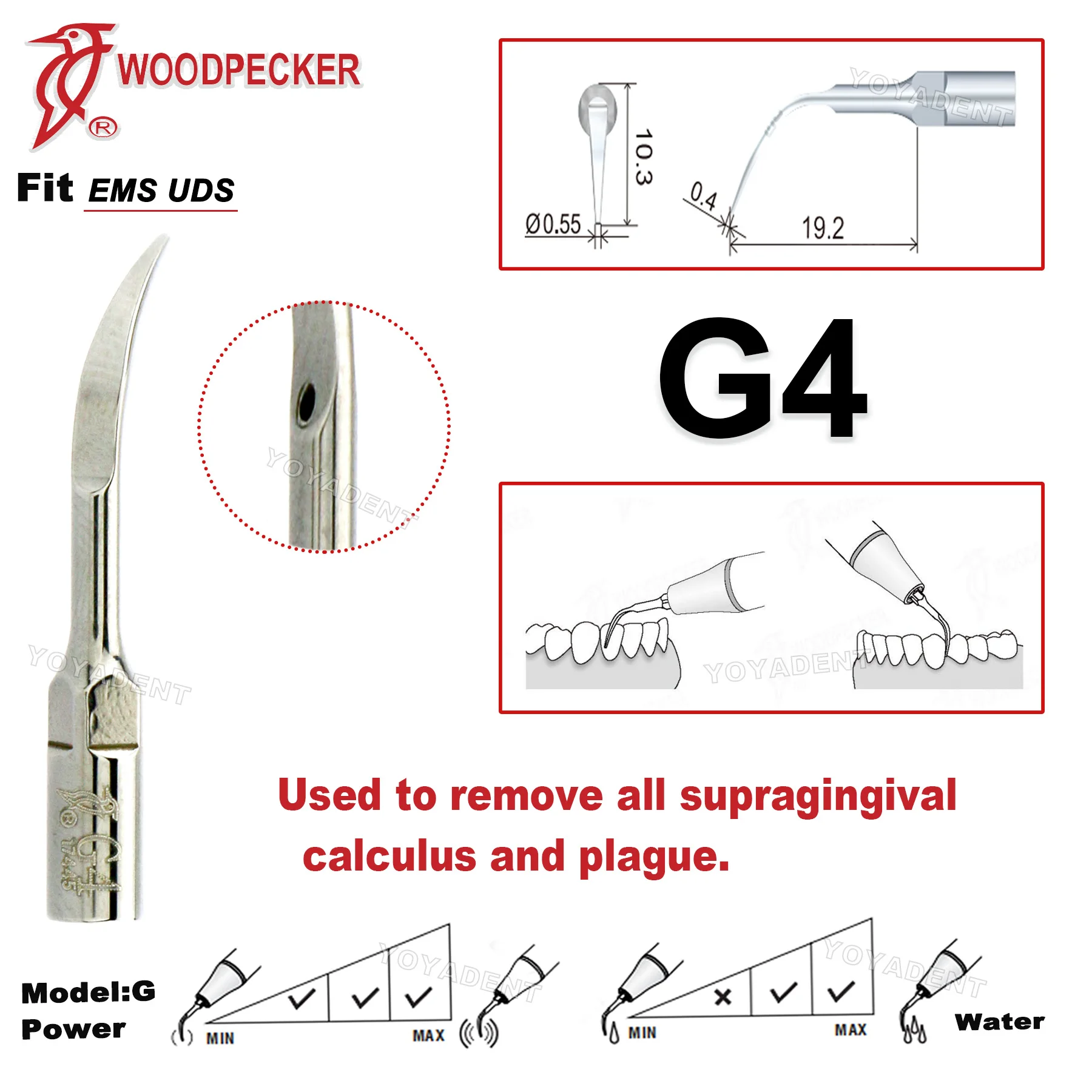 Original Woodpecker Tips Dental Ultrasonic Scaling Tip Fit EMS UDS Scaler Handpiece G1 G2 G4 P1 Dentistry Tools
