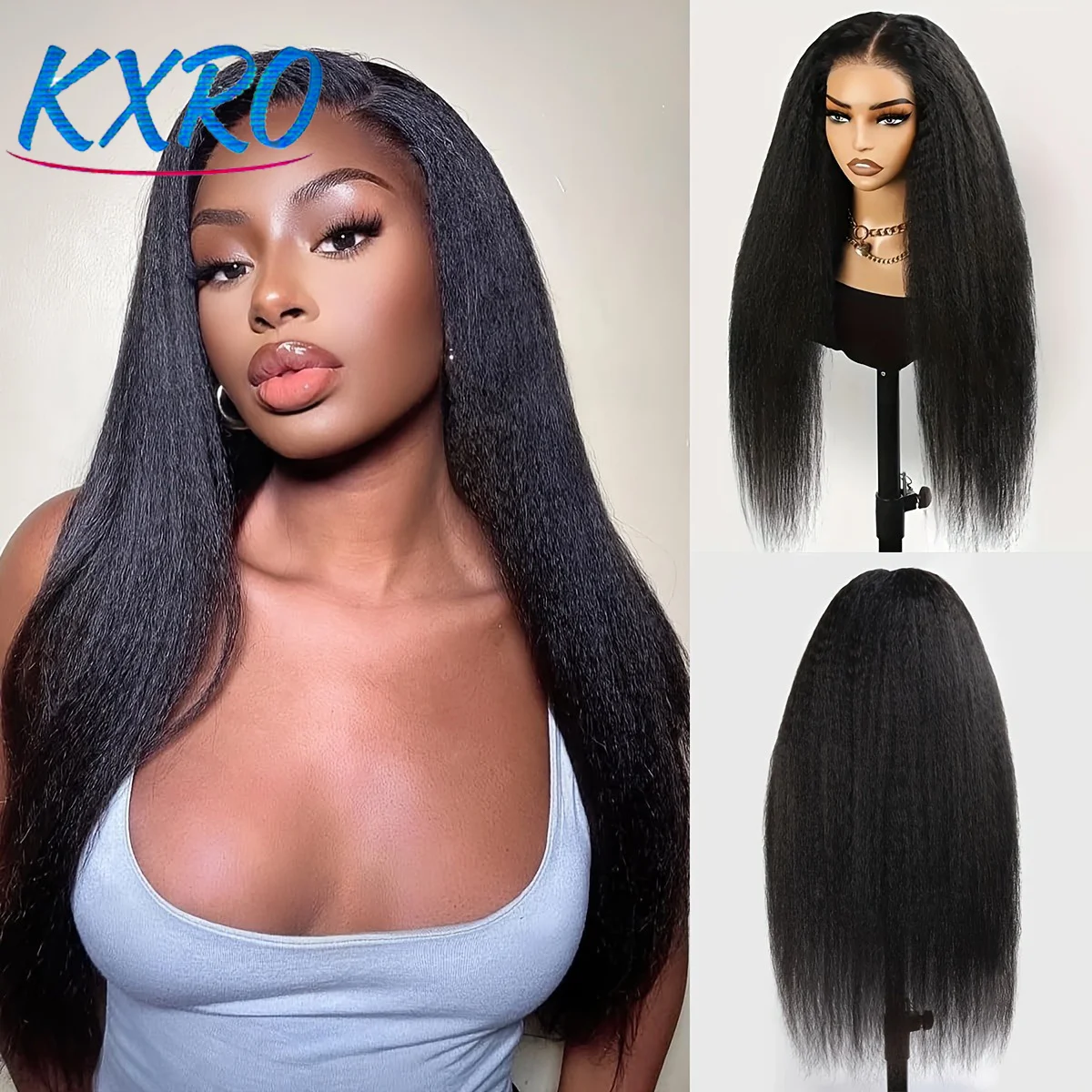 

Бесшовные парики из натуральных волос Kinky Straight, парик с HD-кружевной застежкой 5x5, парики из натуральных волос Yaki Straight с кружевной передней частью 13x4 на распродаже