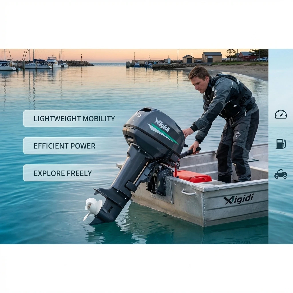 E15 Electric Outboard Engine 15HP Water Cooling 72V 11KW PMSM Tiller Control Lower Noise No Emission Trolling Motor for Fishing