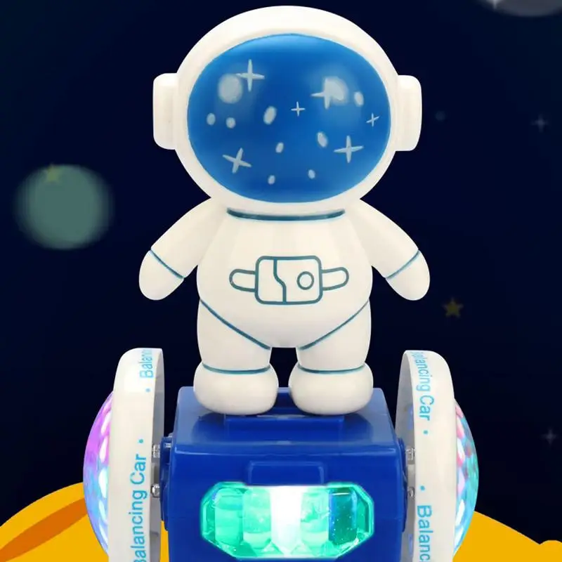 Kids Creative-Luminous Toys Electric Astronaut Balance Car Music Toy For Toddler Colorful Light Press & Go Car Interactive Toys