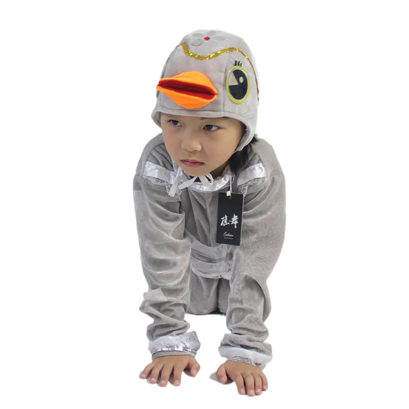 Kids Cosplay Ugly Duckling Costumes Drama Performance Clothing Cartoon Animal Jumpsuits Children's Party Swan Dancing Dress Show