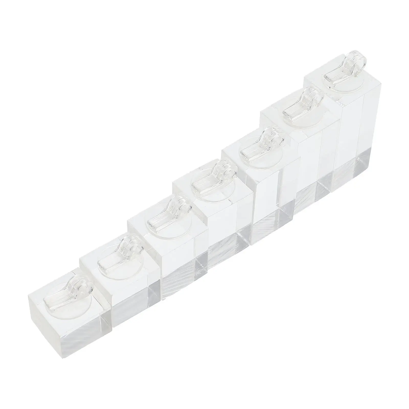 

7Pcs Square Acrylic Ring Holder Jewelry Display Stand for Countertops Retail Stores Trade Shows Home Organization Clear Ring