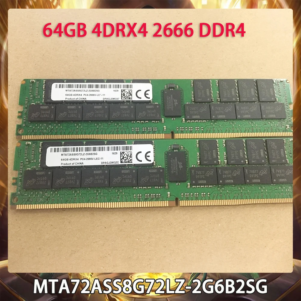 1 шт. для MT RAM 64 Гб 64G 4DRX4 PC4-2666V DDR4 2666 RECC MTA72ASS8G72LZ-2G6B2SG Memory