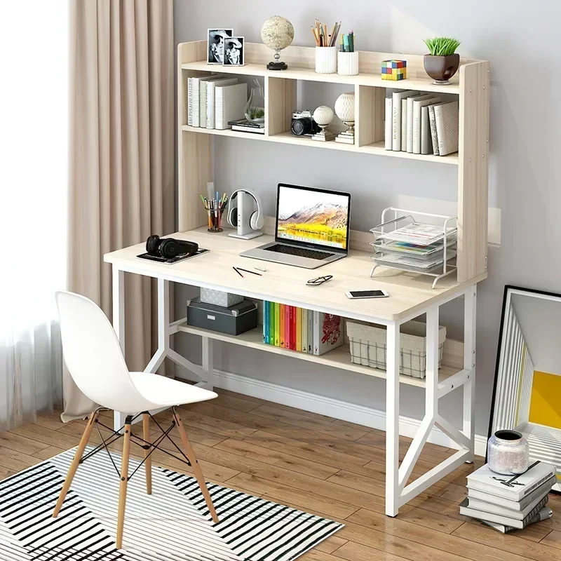 Durable Computer Desktop Desk Bookshelf Combination Household Simple Bedroom Junior High School Student Rental Room Office