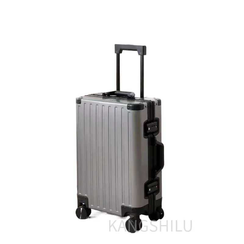 All-Aluminum Magnesium Luggage KANGSHILU 20"24"26"28" inch Aluminum Alloy Trolley luggage Metal Password Suitcase  travel bag