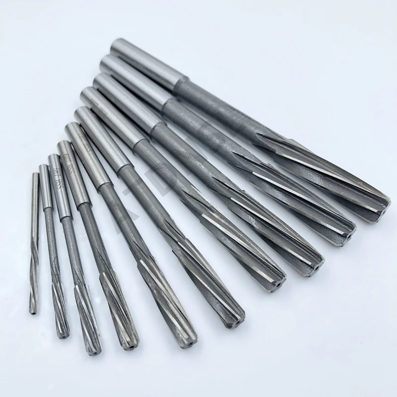 HSS Spiral Flute Machine Reamer H7 D3mm-D20mm CNC Tool Precise Cutting for Metal Steel Aluminum Hole Expansion Drill