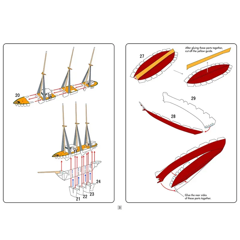Buque de vela Akogare velero plegable hecho a mano modelo de papel 3D artesanía de papel DIY adolescentes adultos Origami arte artesanía juguetes ZX-112