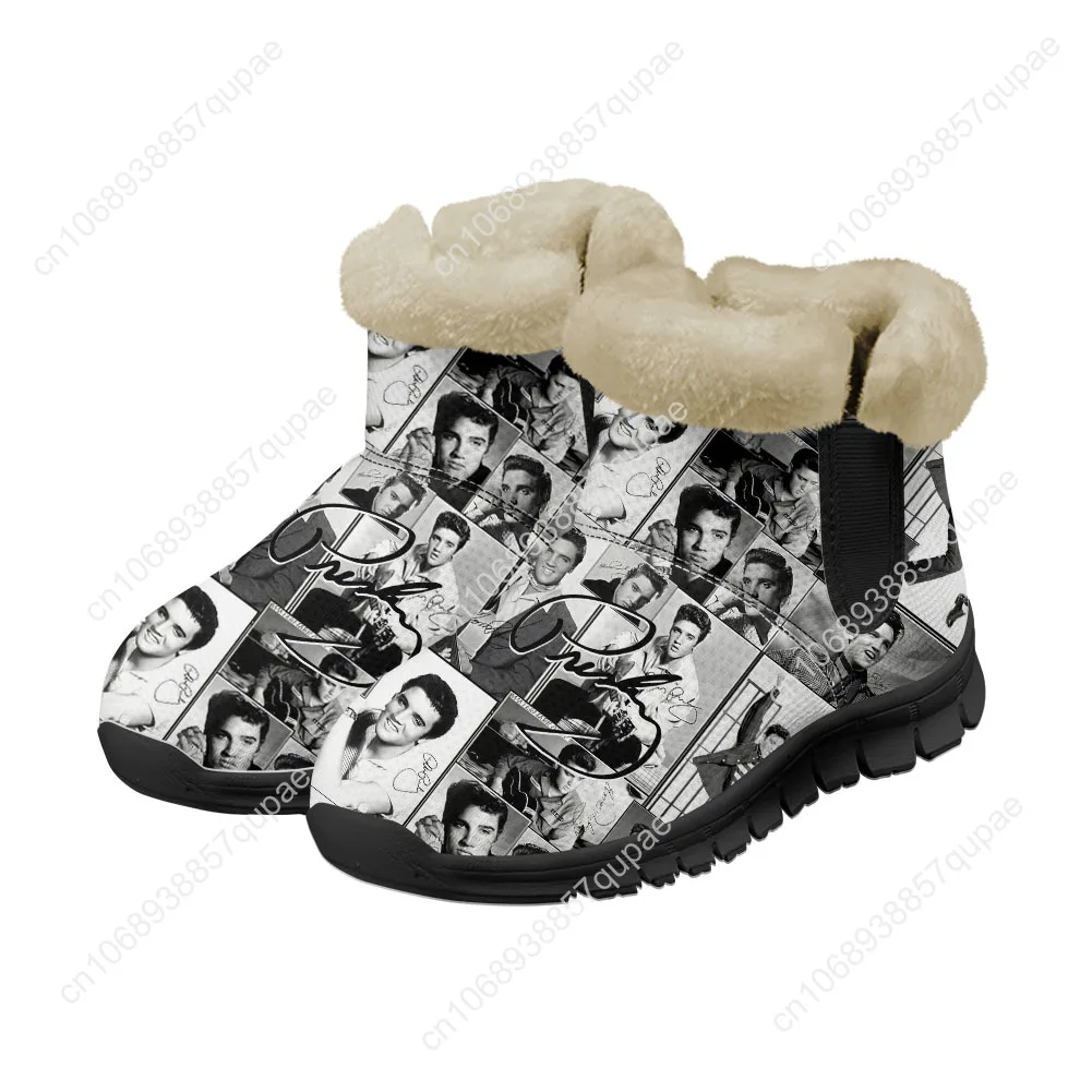 Elvis Aaron Presley Snow Boots The King Hillbilly Cat Mens Womens Teenager Shoes Keep Warm Fashion Couple Sports Custom Sneakers