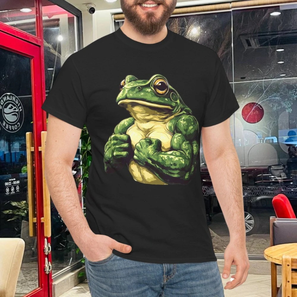 Muscular Frog Powerlifting Weightlifting Gym Workout T-Shirt Woman Man Outdoors Breathable Cotton Graphic T Shirts Camisetas