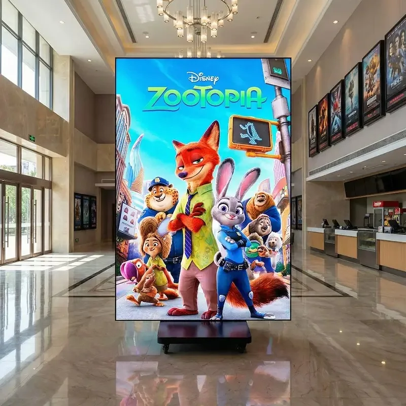 Three-fold full-color P2.5LED advertising machine is leased, portable floor-to-ceiling removable electronic poster promotion