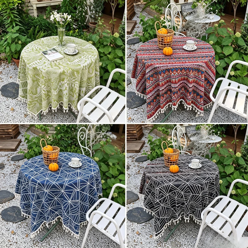 Checkered Coarse Linen Tablecloth Wrinkle Free Washable Rectangular Tablecloth Farmhouse Style Kitchen Dining Room Home