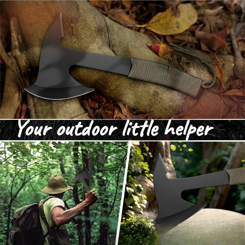 Outdoor Multi-functional Camping T-actical Axe Logging Woodcutting  Fire-fighting Axe Vehicle-mounted Camping Woodworking Axe