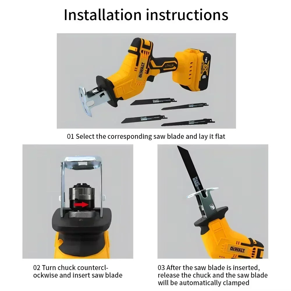 Dewalt 2800RPM cordless reciprocating Elcsépelt nóta 20V brushless Elektromos Elcsépelt nóta multifunctional Fém faipari Cső Dugvány Elcsépelt nóta áram Munkaeszköz