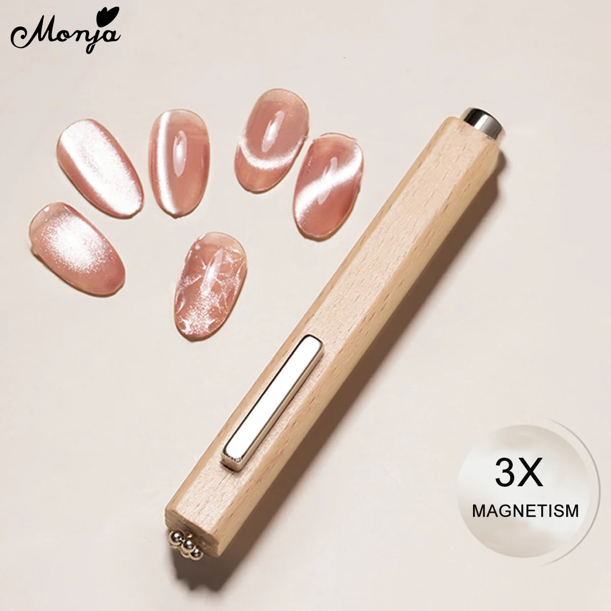 Monja 3in1 Cigar Shape Nail Art Magnetic Rod 3D Cat Eye Strong Magnet Stick UV LED Gel Polish Magic Effect Manicure Design Tool