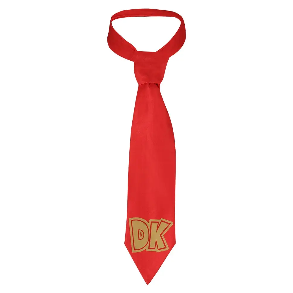 Donkey Cosplay Kong Neck Tie Neckband Movie Peach Male Bro Red Neck Belt Costume Accessories Halloween Carnival Party Suit