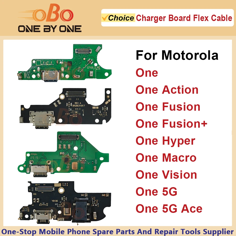 Placa de carga USB para Motorola One Action Fusion Hyper Marco Vision 5G Ace conector de puerto de cargador reparación de cable flexible (1 unidad)