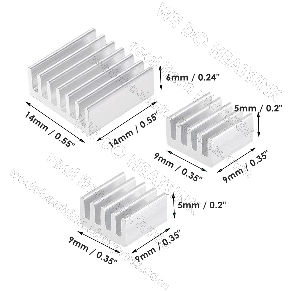 100sets(300pcs) White Aluminum Heatsink Heat sink Heatsinks Cooling Kit Raspberry Pi Cooler