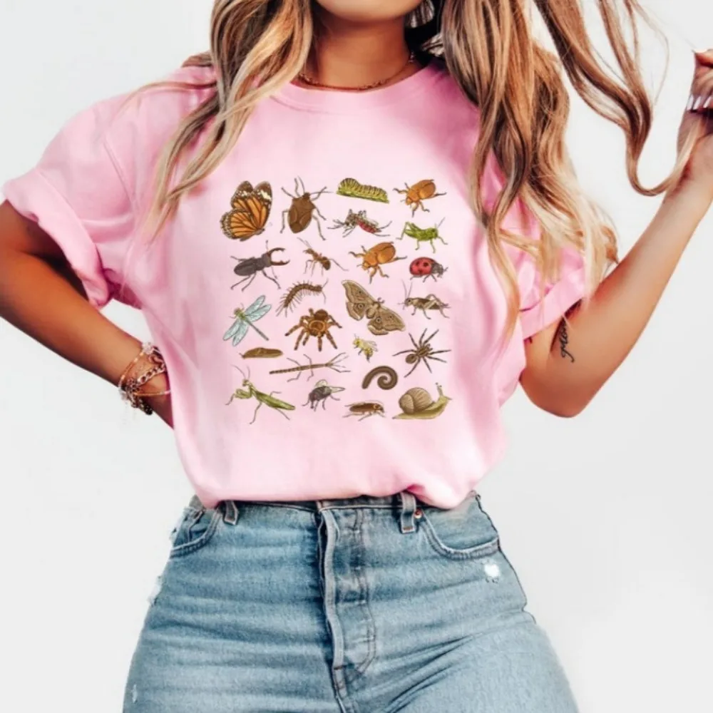 Koszulka Retro Entomologia Urocze Owady Estetyczna Koszulka z Owadami Prezent dla Przyszłego Entomologa Damska Bluza z Owadami Miłośniczka Owadów