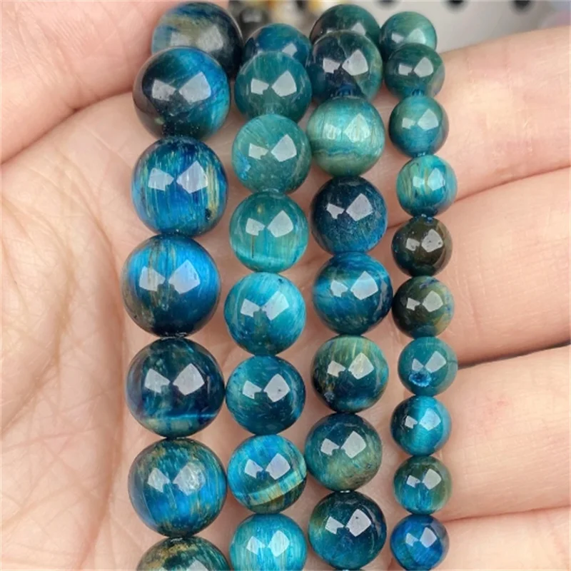 Natural Multicolor Blue Tiger Eye Stone Beads Round Loose Beads For Jewelry Making DIY Charm Bracelet Accessories