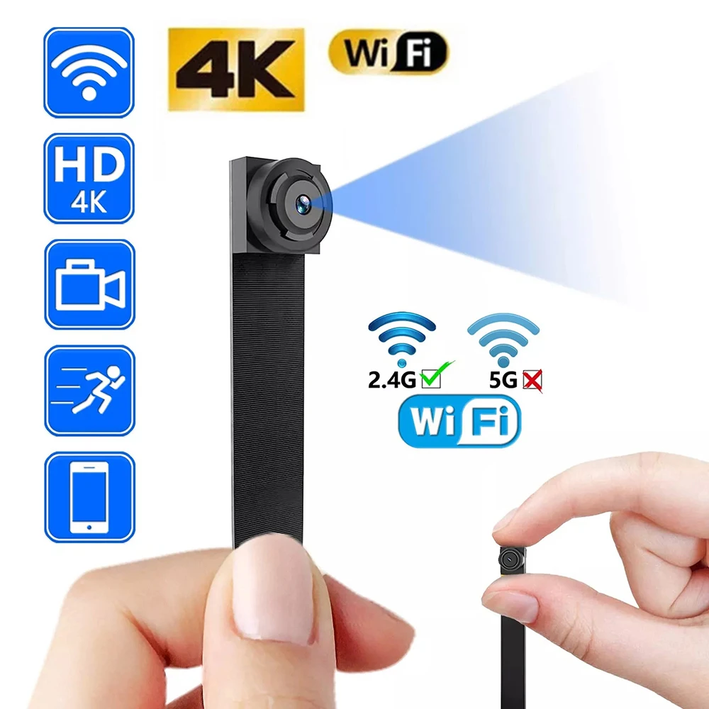 4K WIFI Wireless Spy Mini Camera Infrared Pinhole DIY Hidden HD Camera IP DVR Nanny Camera