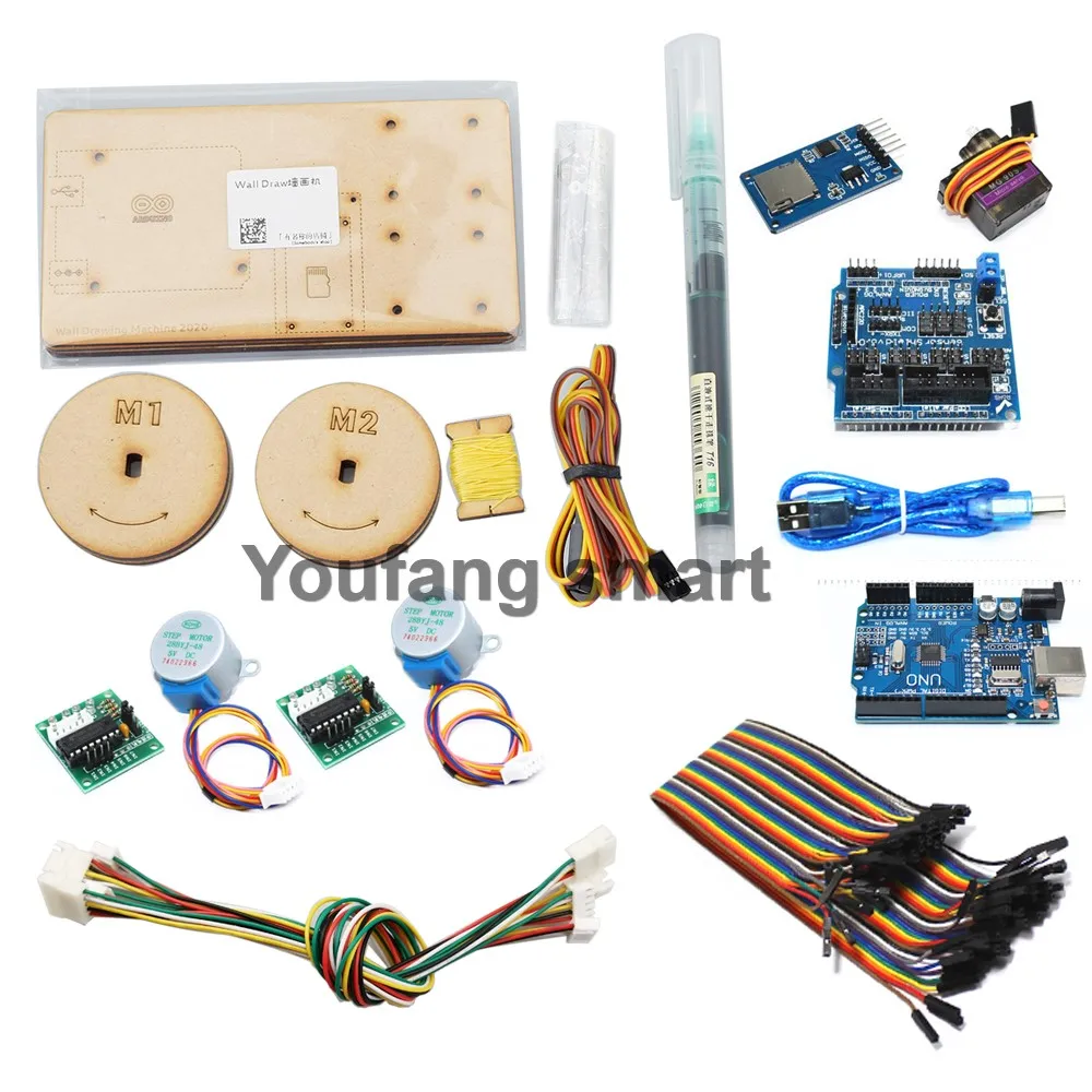 Zeichnen Sie den Wandmalerei-Roboter mit Kabelplotter für Arduino Robot Maker Project Kit Polar Graph mit Motor, programmierbares Spielzeug-DIY-Kit – Detail 12