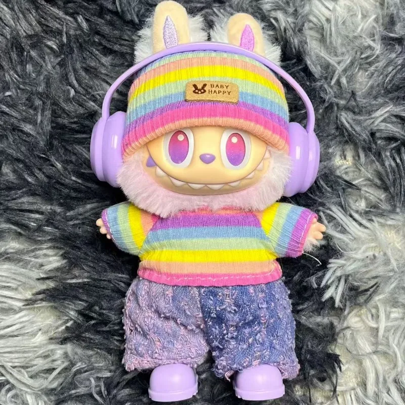 Für 17 cm Plüsch Labubu II Puppen Mini Mode OOTD Nette Overall Kleid set Kleidung Outfit Puppen Zubehör Kleidung Geschenk