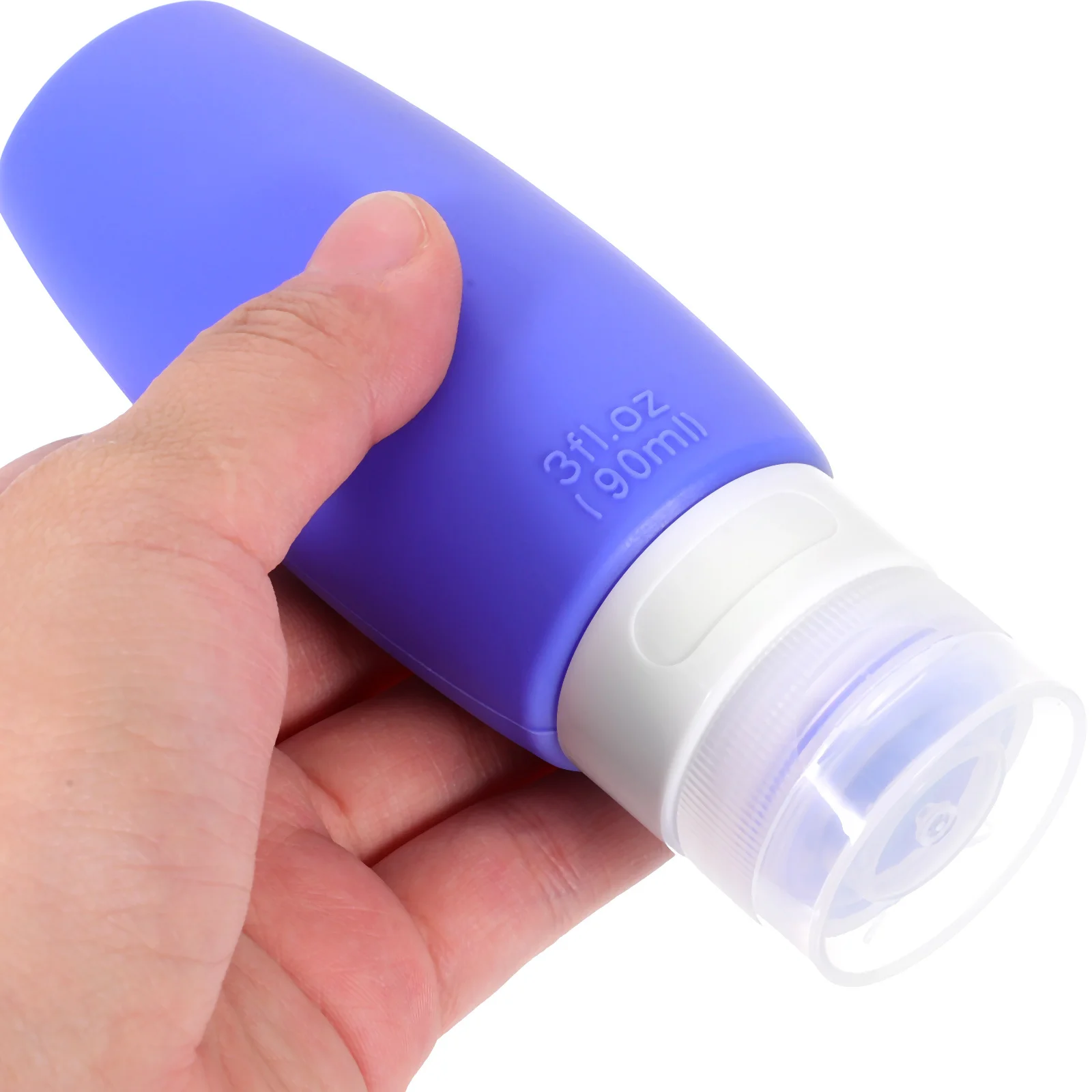 Set di bottiglie da viaggio in silicone da 3 pezzi Contenitori portatili ricaricabili a prova di perdite per shampoo, lozioni, balsamo, articoli da toeletta da viaggio