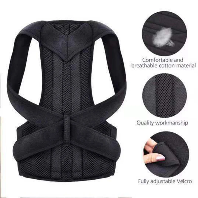 Posture Corrector Adjustable Back Brace Full Back Support Back Shoulder Lumbar Waist Support Belt Anti-Hunchback Improve Posture