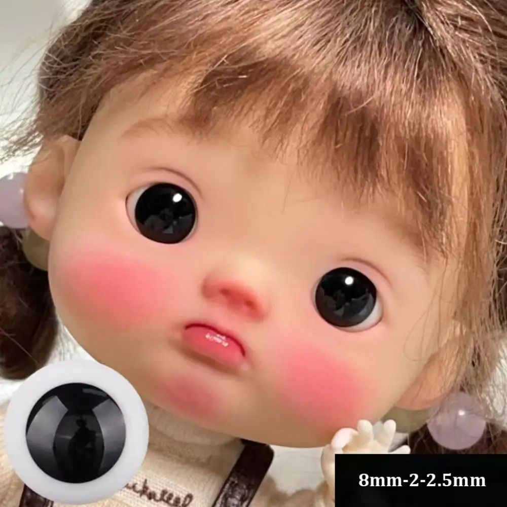 6mm 8mm 10mm Glass Eyes Eyeball Pure Round Movable Black DIY Making Crafts Accessories Black Pearl Eyes For BJD /for OB11 Dolls