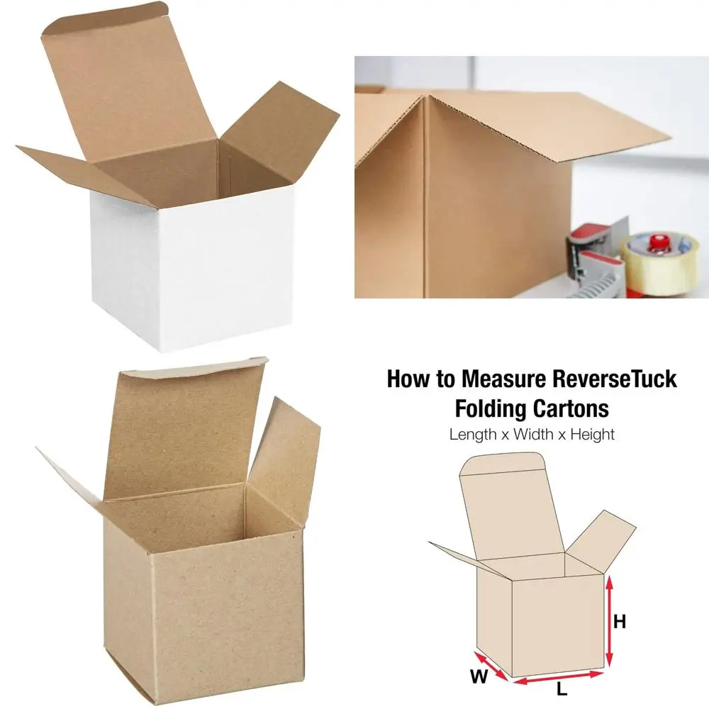 Folding Gift Boxes White 3x3x3, 250 Pack, Easy Assembly, Ideal for Small Gifts or Parts, Durable Carton