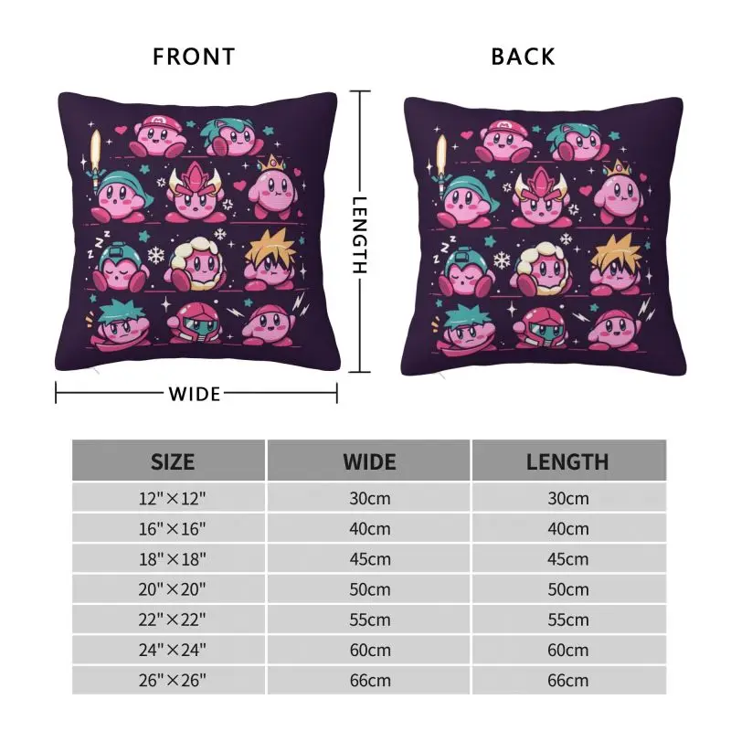 Custom Nordic Kirbys Cartoon Game Cushion Cover for Sofa Velvet Pillow Case view 6